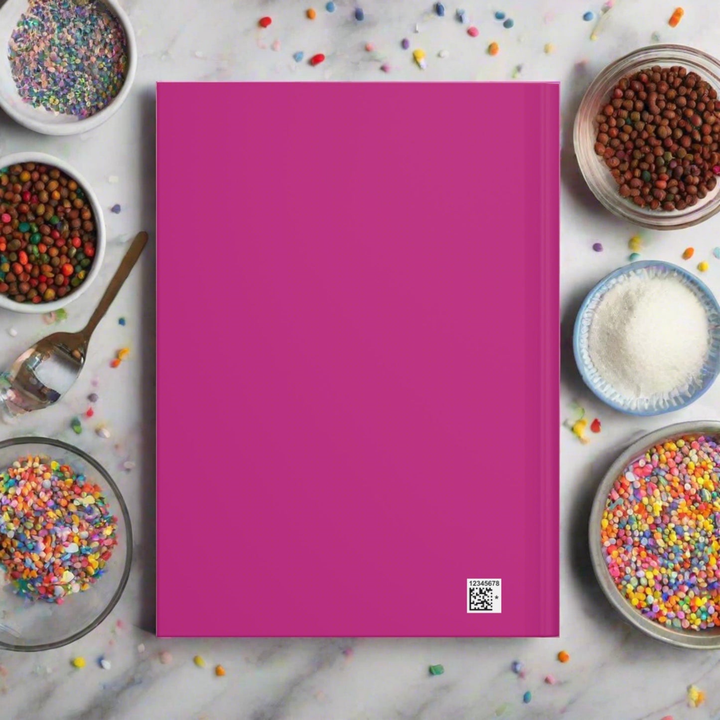 Neon Cupcakes on Pink Hardcover Journal Matte