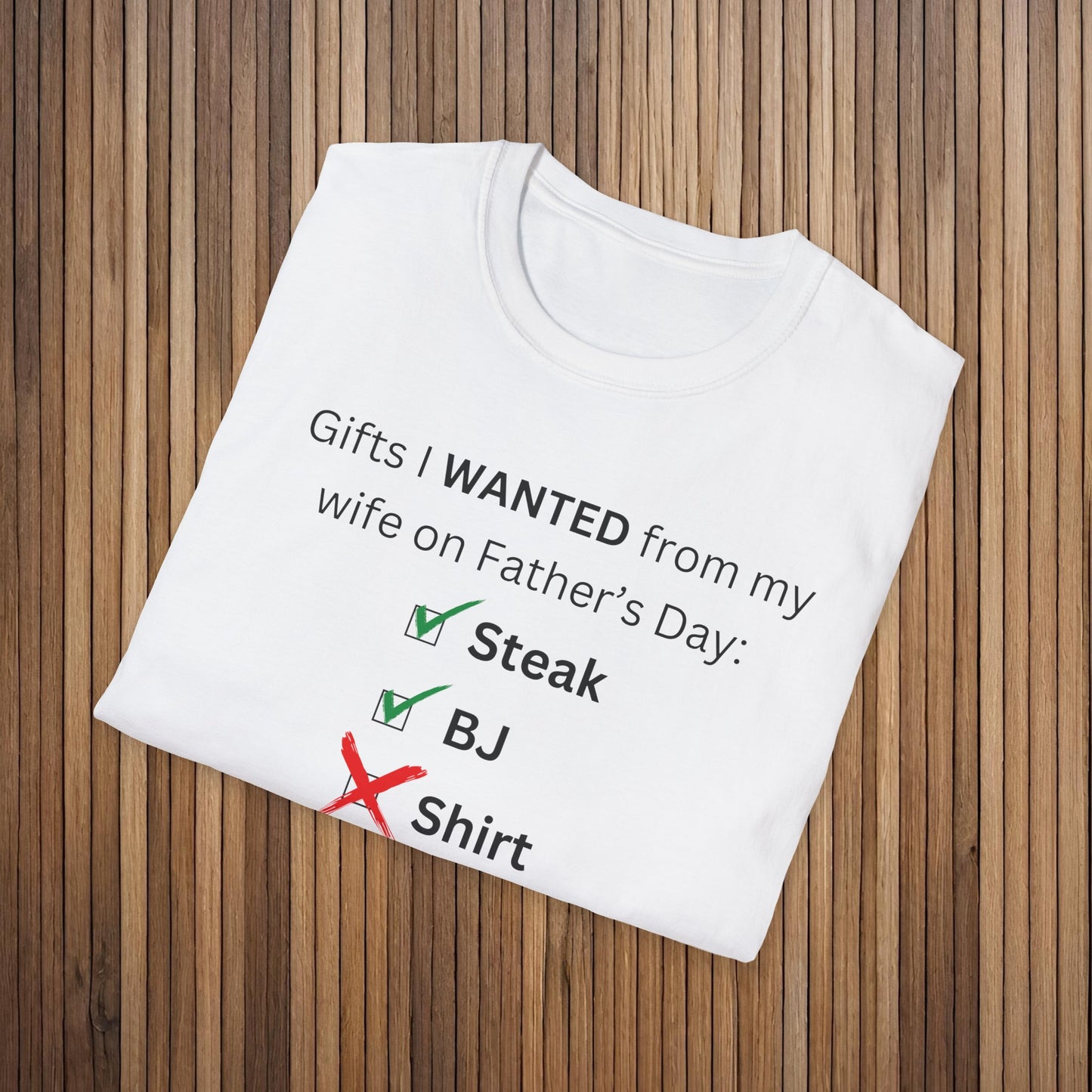 Humorous Father's Day Unisex Softstyle T-Shirt- Checklist