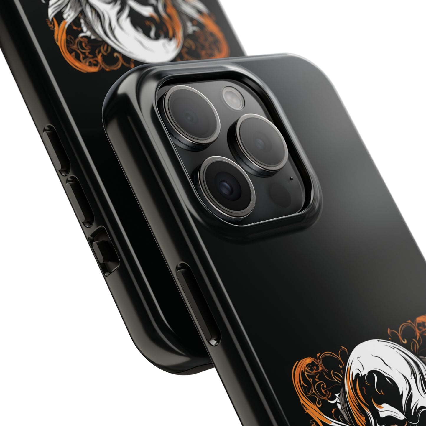 Flaming Skull Design Tough Phone Cases