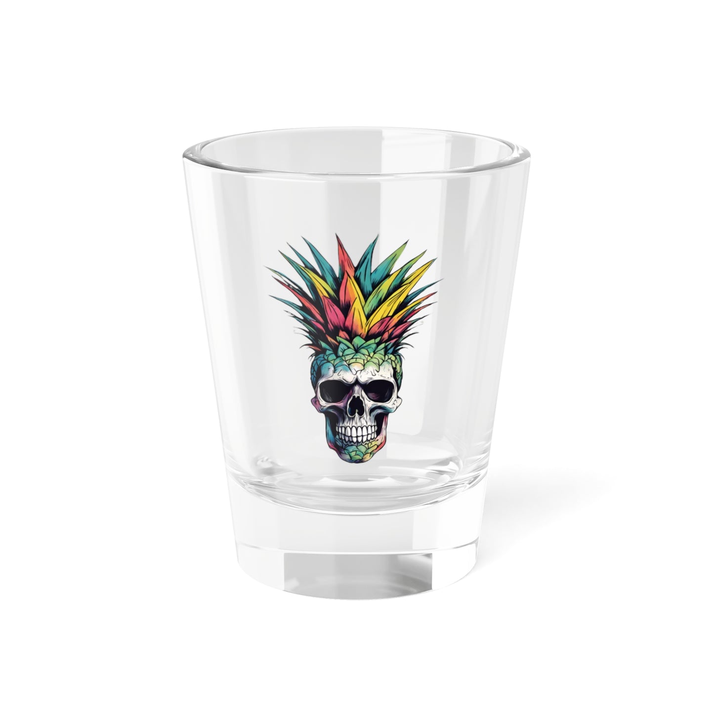Colorful Pineapple Skull, Shot Glass, 1.5oz