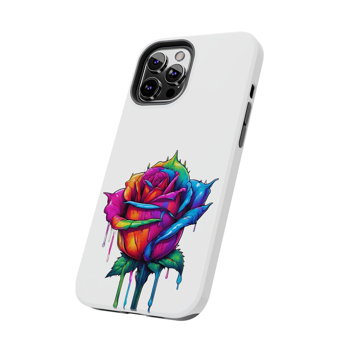 Rose Bleeding Colors On White Tough Phone Cases