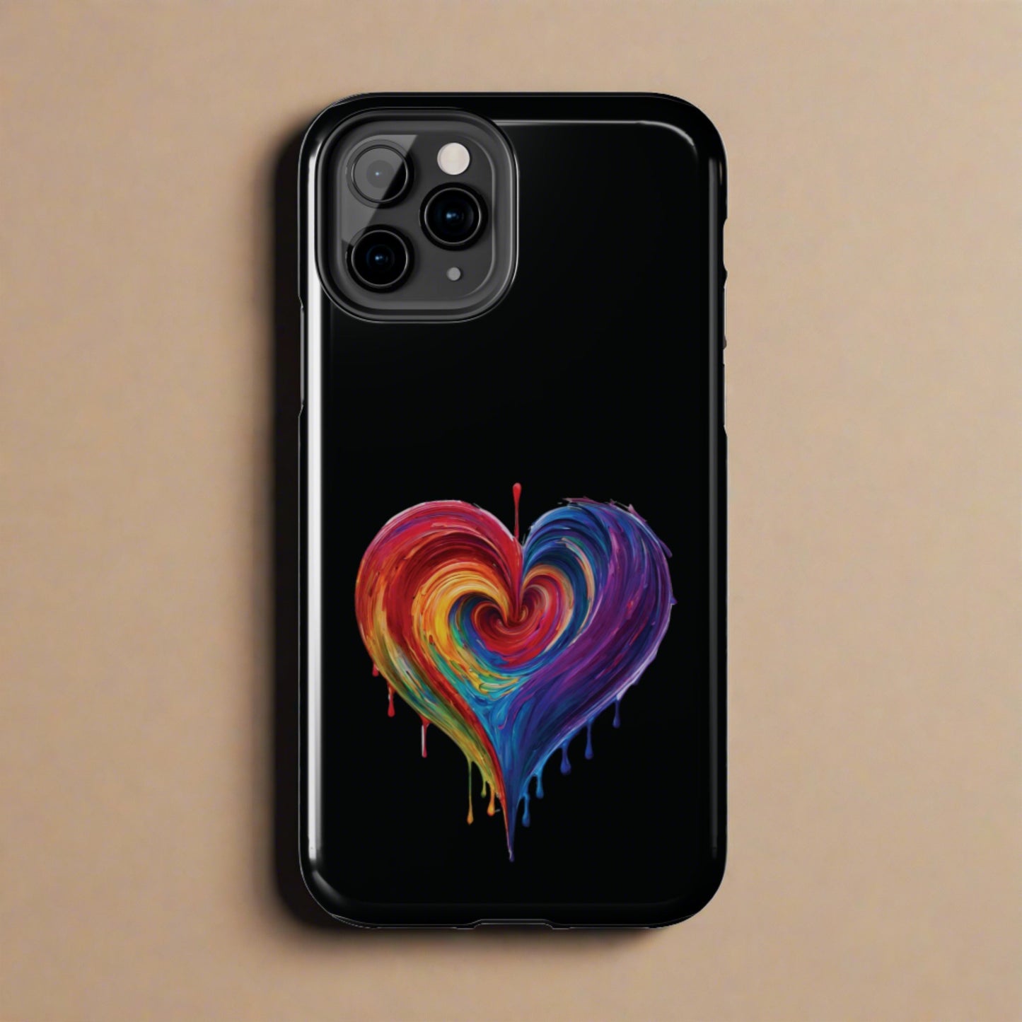 Heart Bleeding Colors Design Tough Phone Cases