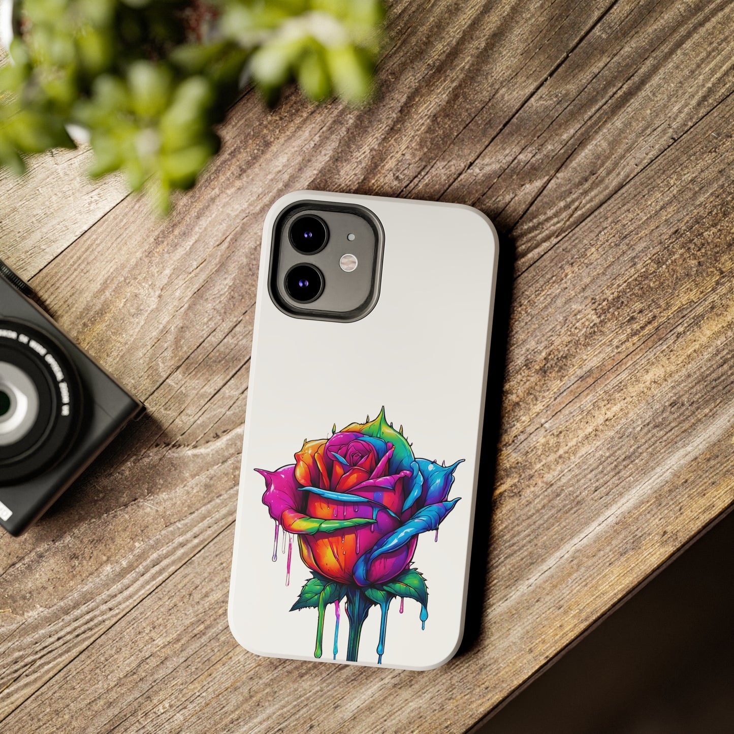 Rose Bleeding Colors On White Tough Phone Cases
