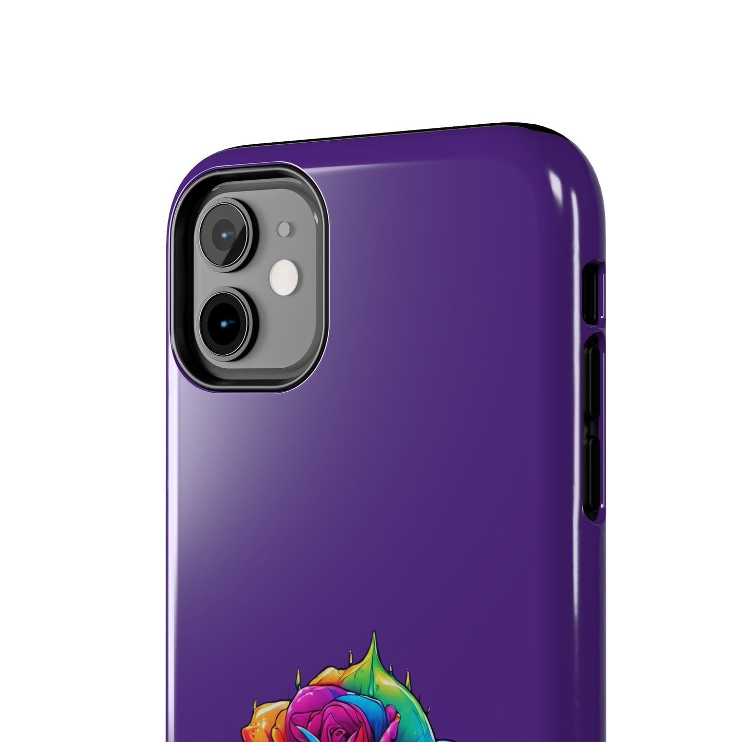 Rose Bleeding Colors on Purple Tough Phone Cases