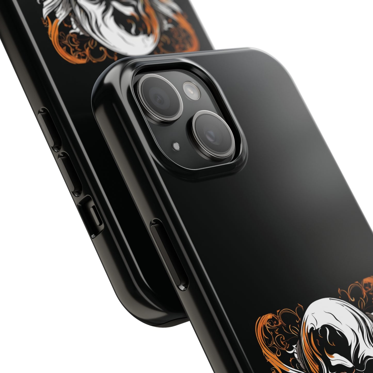 Flaming Skull Design Tough Phone Cases