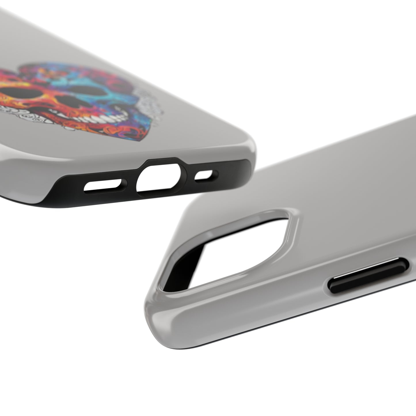 Colorful Heart Skull Tough Phone Cases