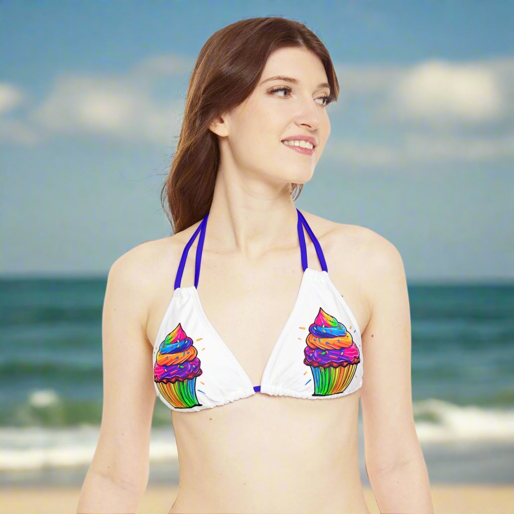 Neon Cupcake Strappy Bikini Set