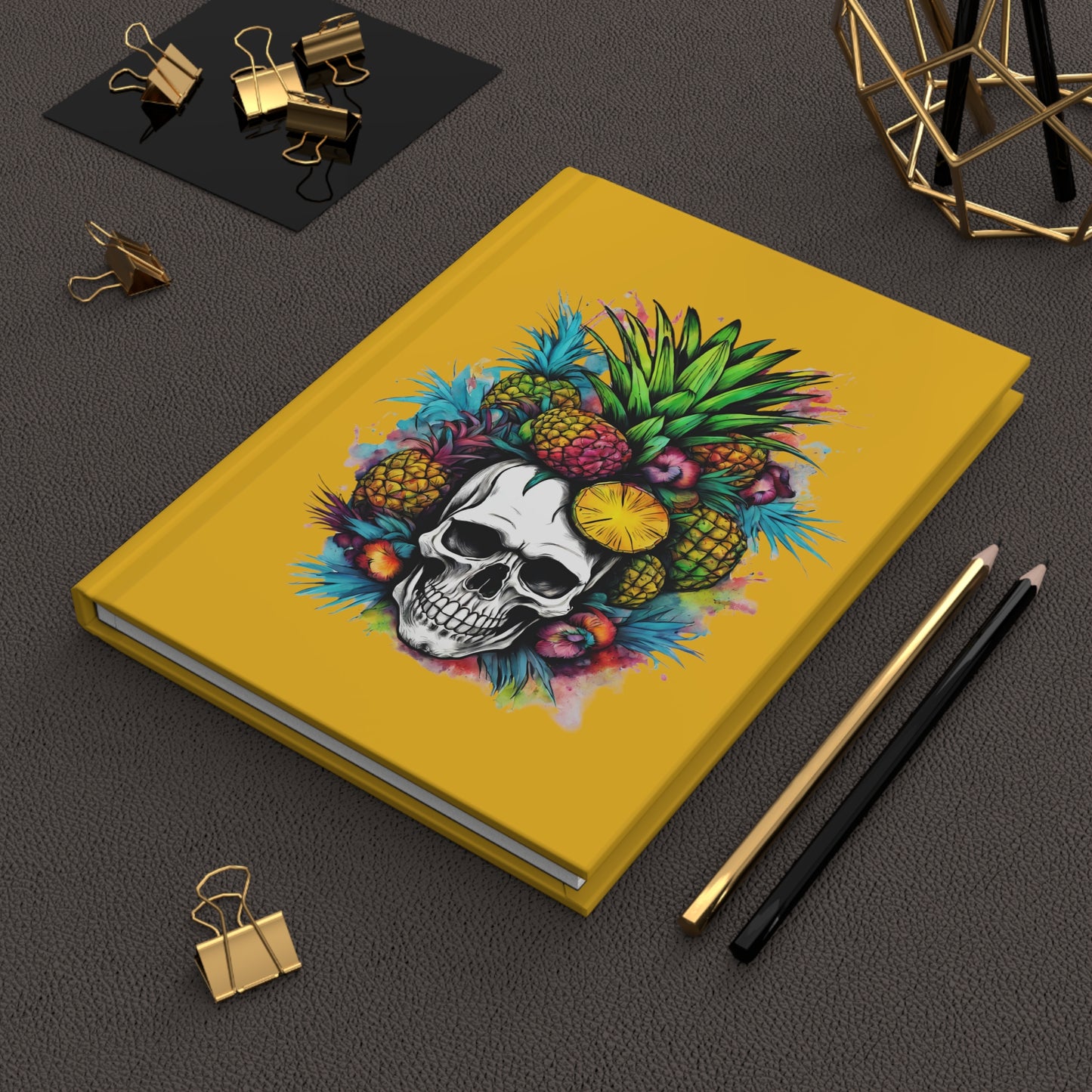 Tropical Mamba Skull- Yellow Hardcover Journal Matte