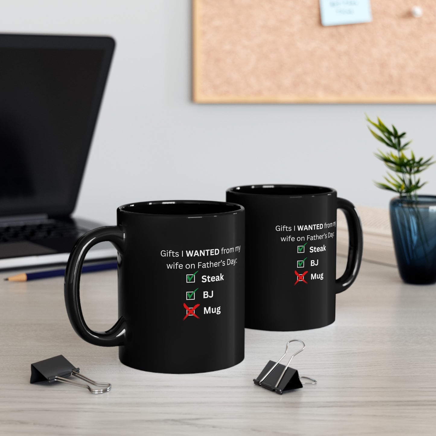 Humorous Father's Day Mug - Checklist -Black Mug (11oz, 15oz) Left & Right