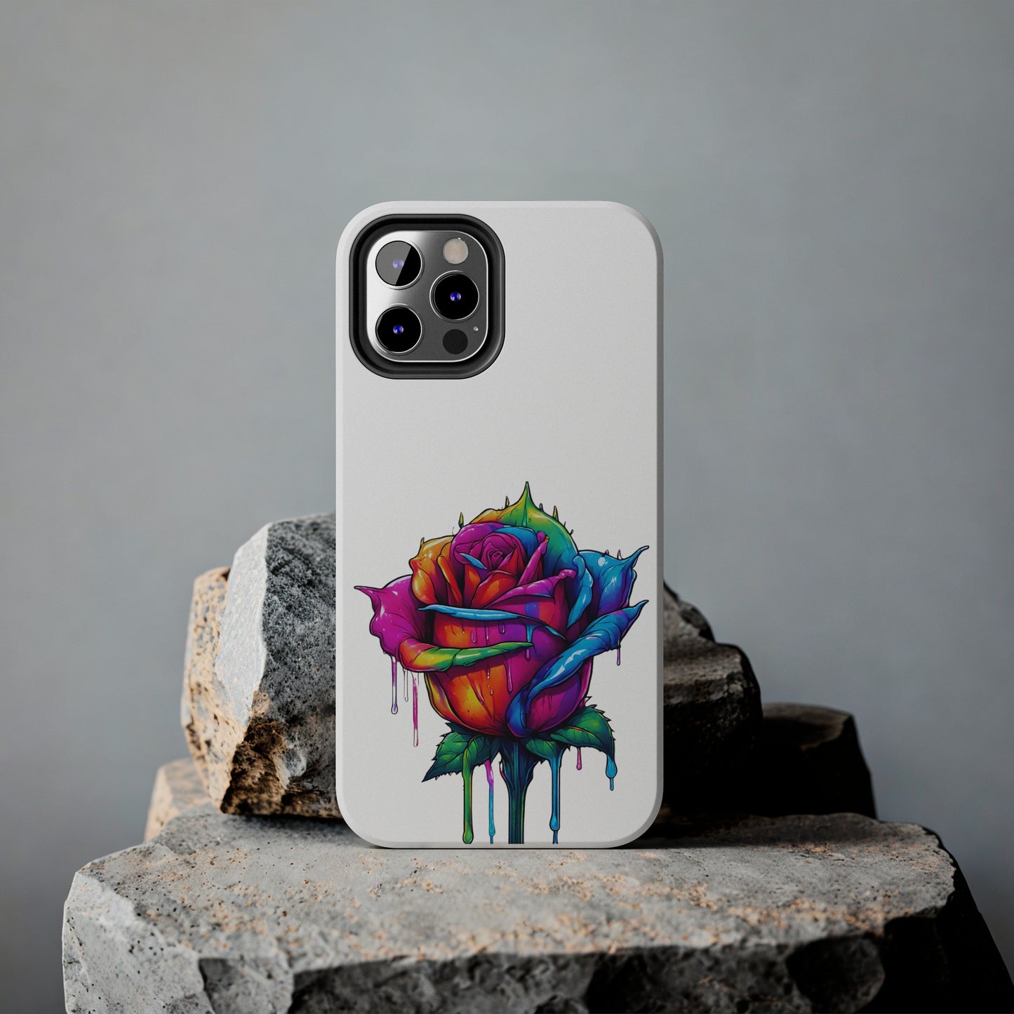 Rose Bleeding Colors On White Tough Phone Cases