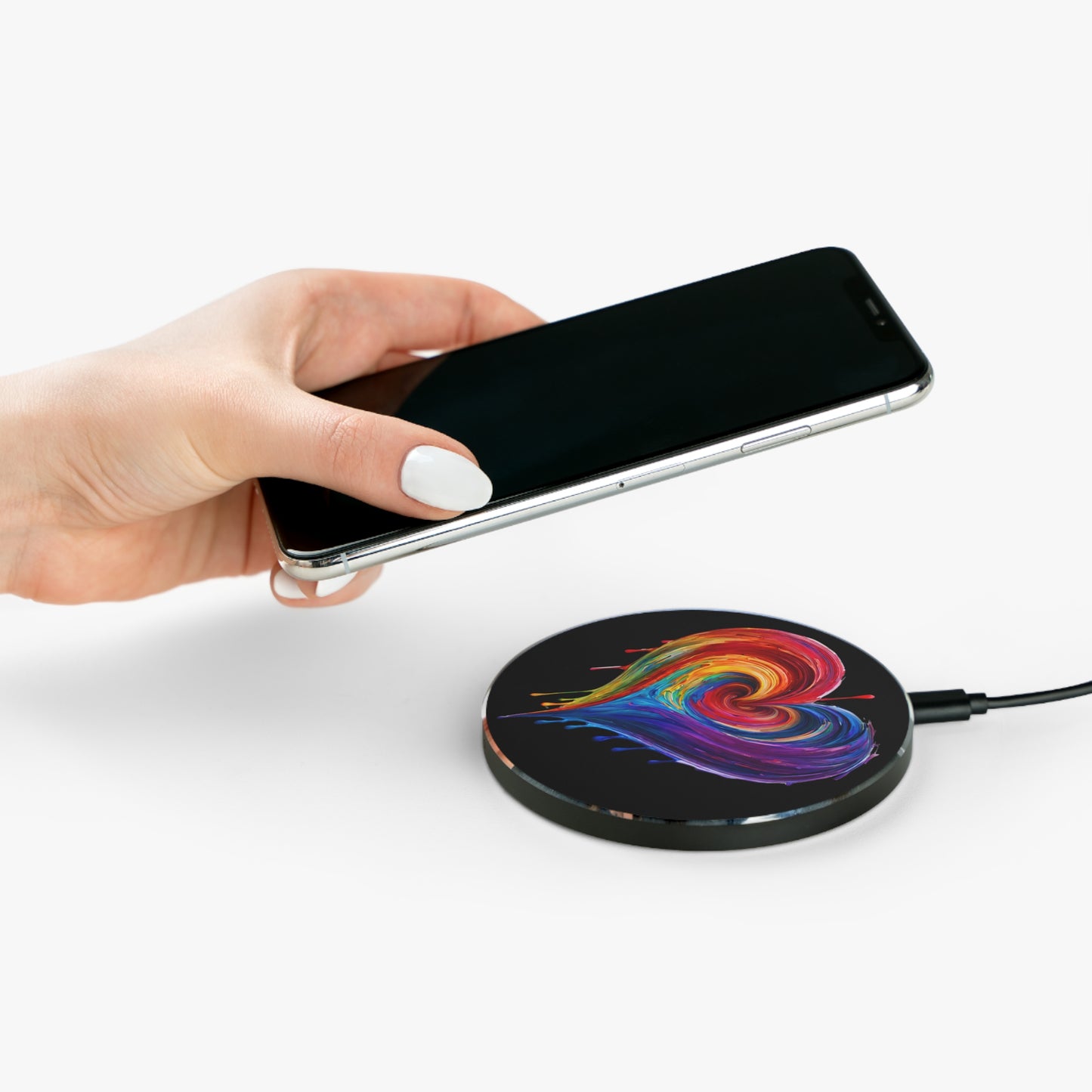 Rainbow Heart Bleeding Colors Wireless Charger