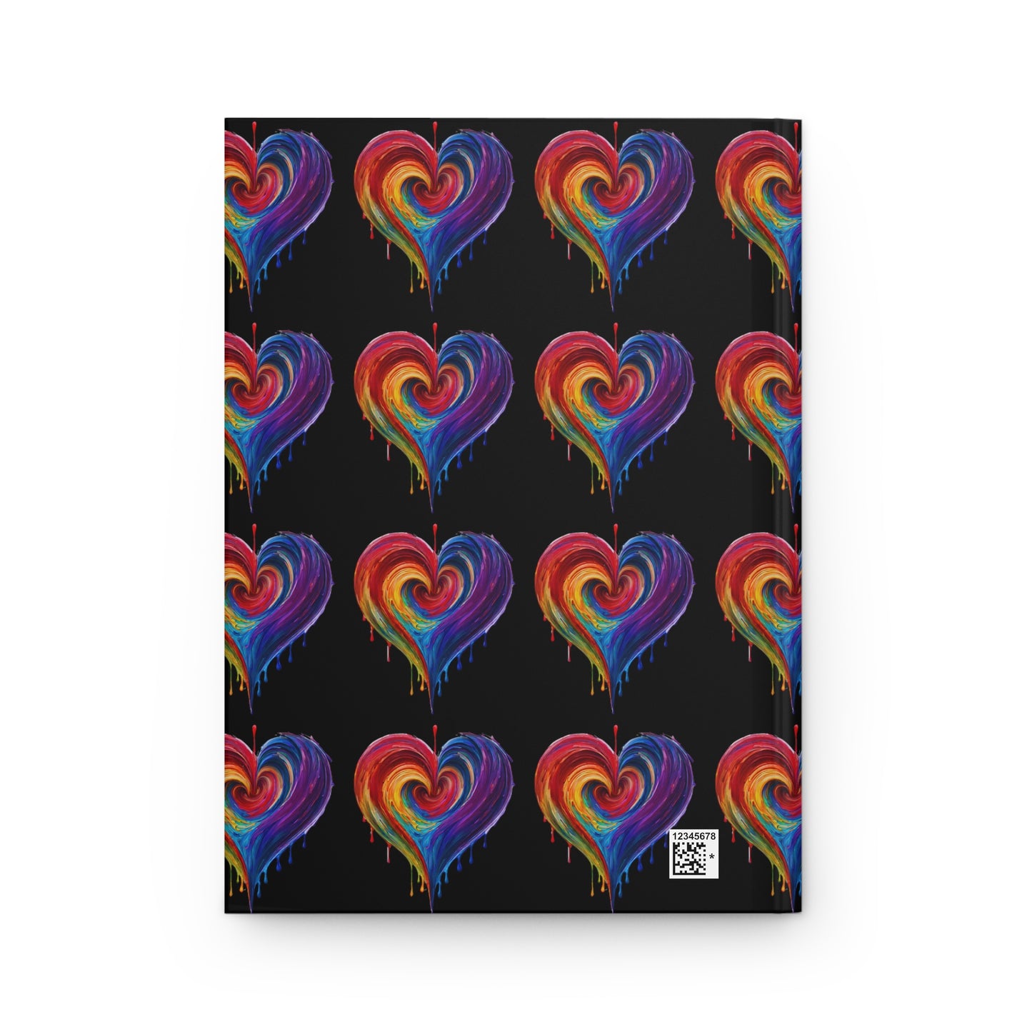 Heart Bleeding Colors on Black Hardcover Journal Matte