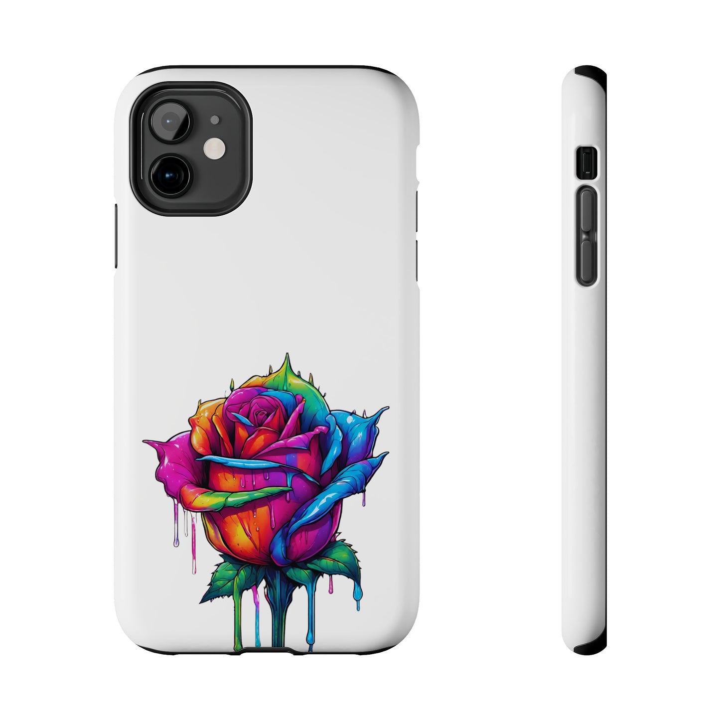 Rose Bleeding Colors On White Tough Phone Cases