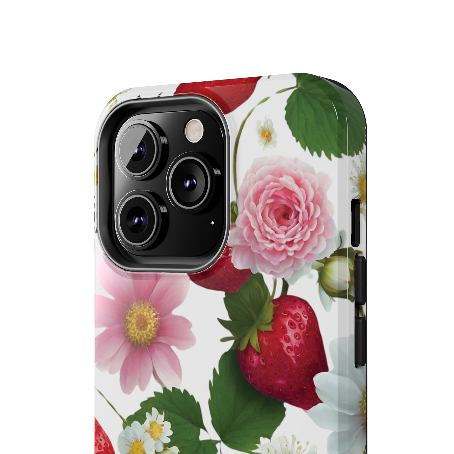 Floral Strawberries Design Tough Phone Cases