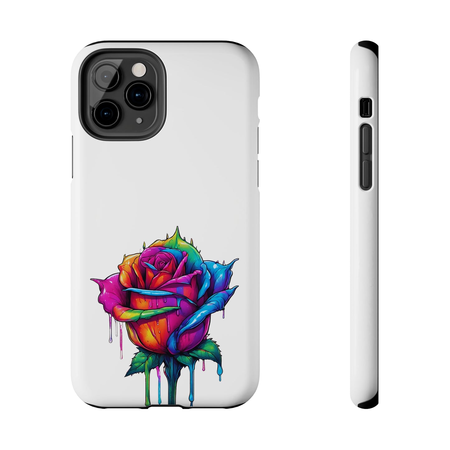 Rose Bleeding Colors On White Tough Phone Cases
