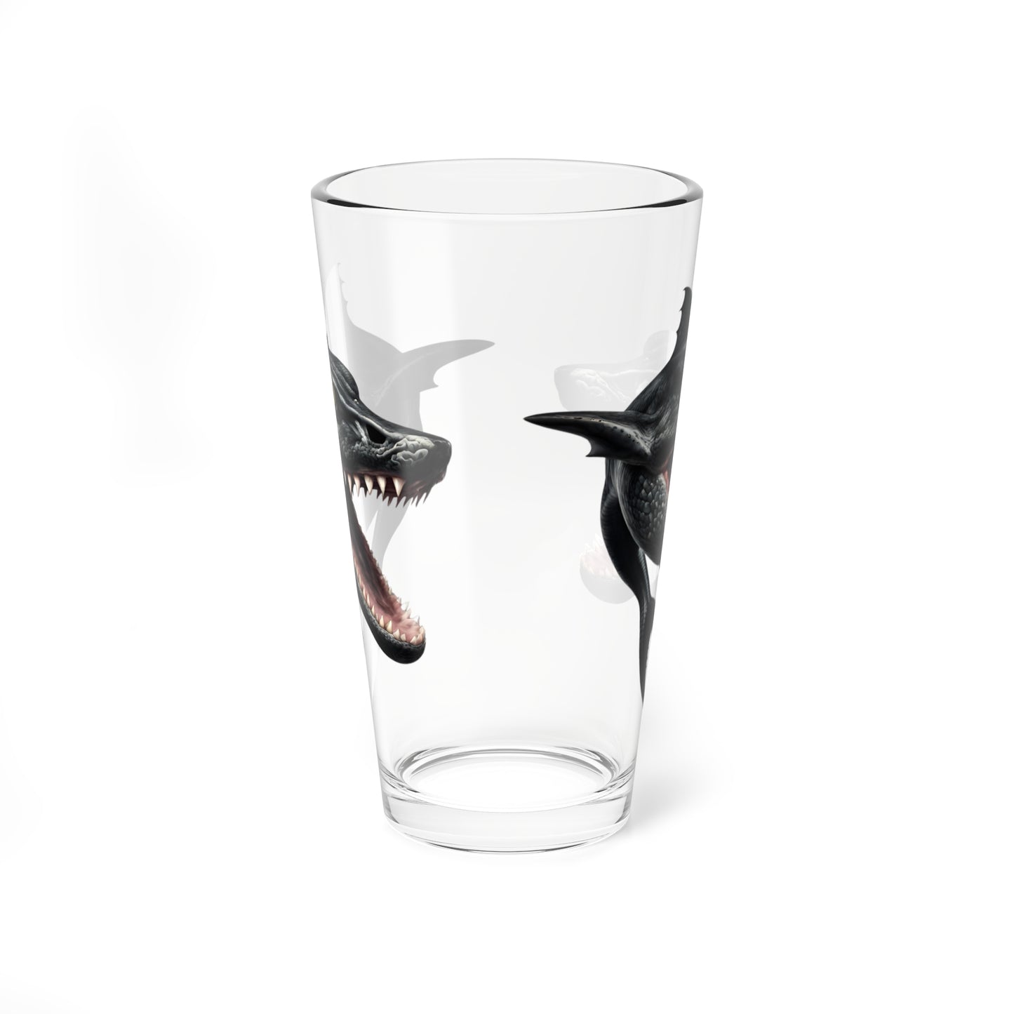 Black Gator Shark Mixing Glass, 16oz Pint Glass