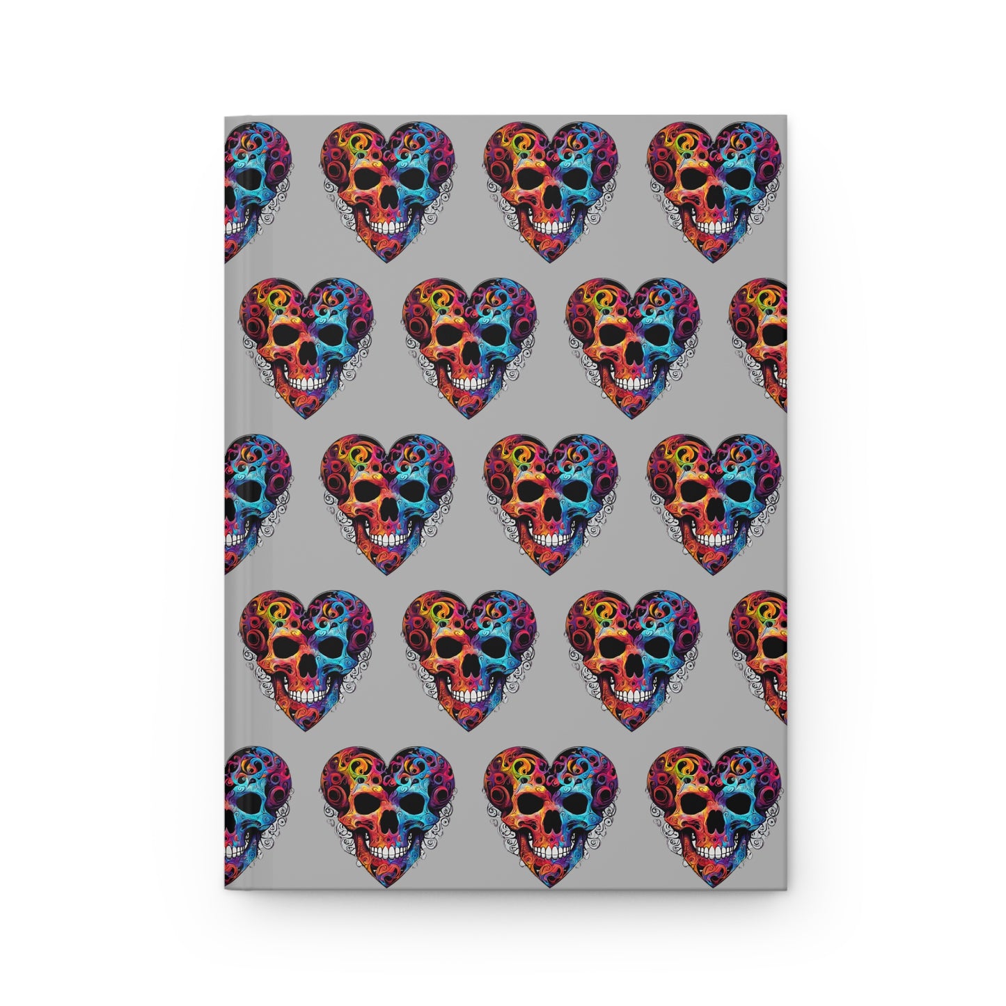 Colorful Heart Skull Hardcover Journal Matte