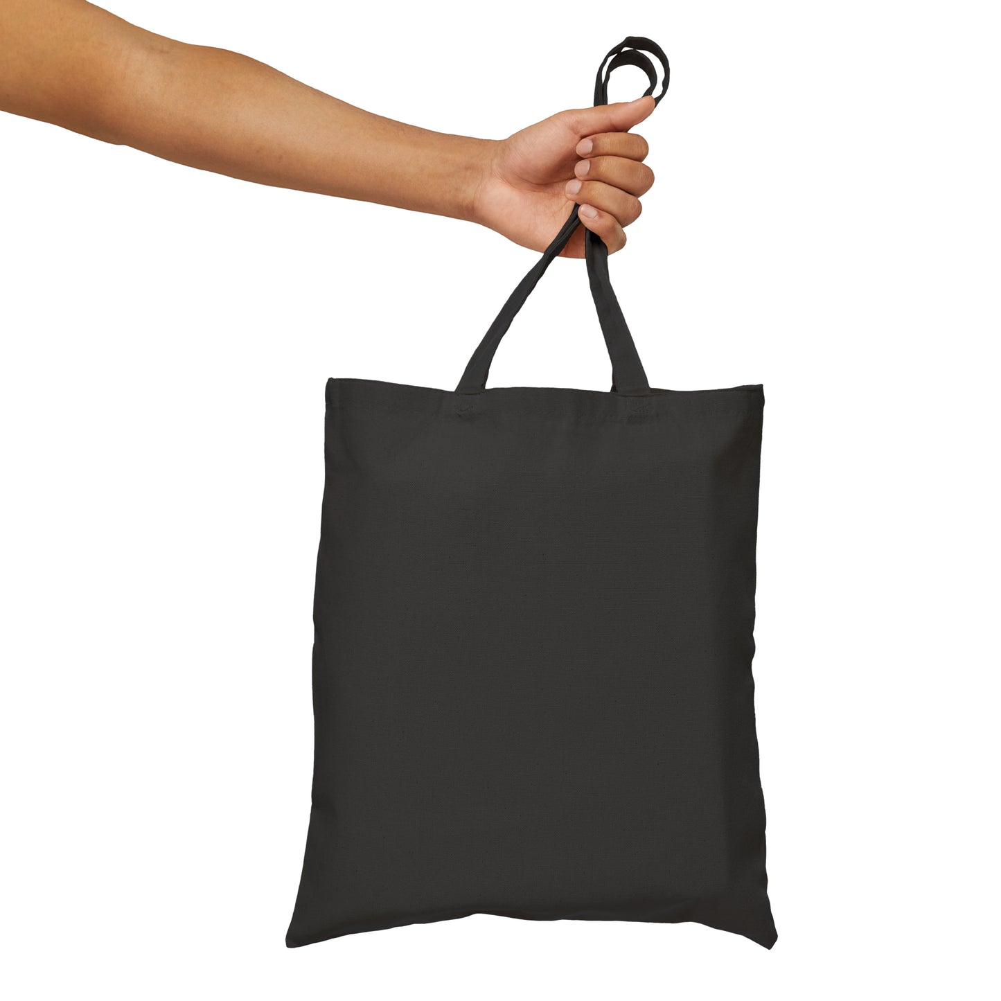 Cotton Canvas Tote Bag with a Flaming Skull Print on Front