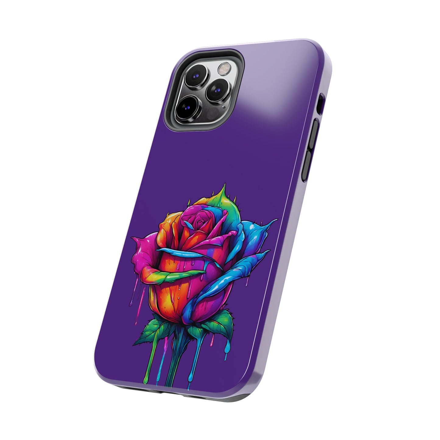 Rose Bleeding Colors on Purple Tough Phone Cases