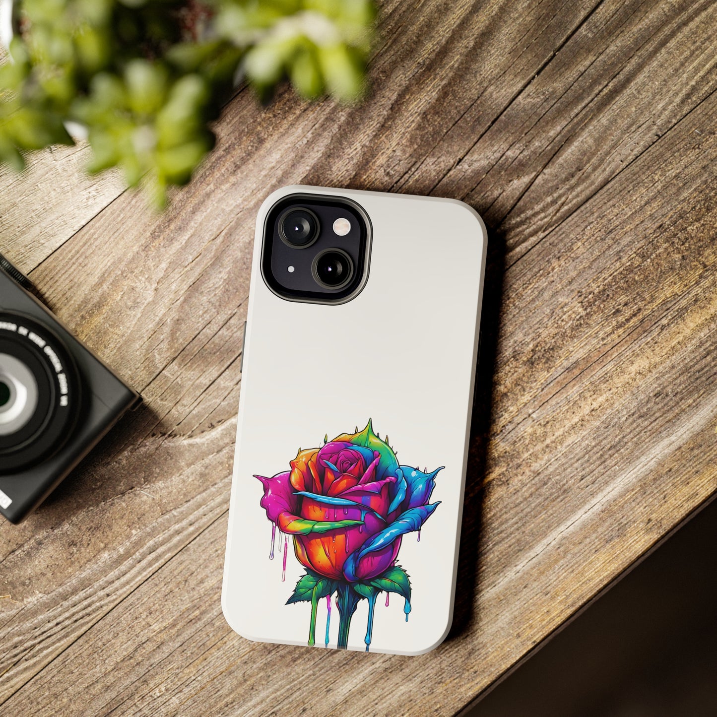 Rose Bleeding Colors On White Tough Phone Cases