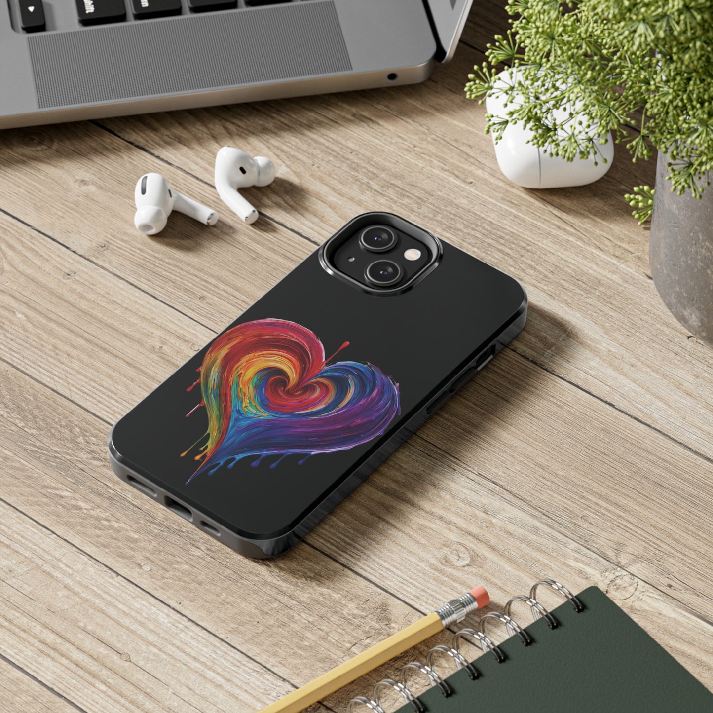 Heart Bleeding Colors Design Tough Phone Cases