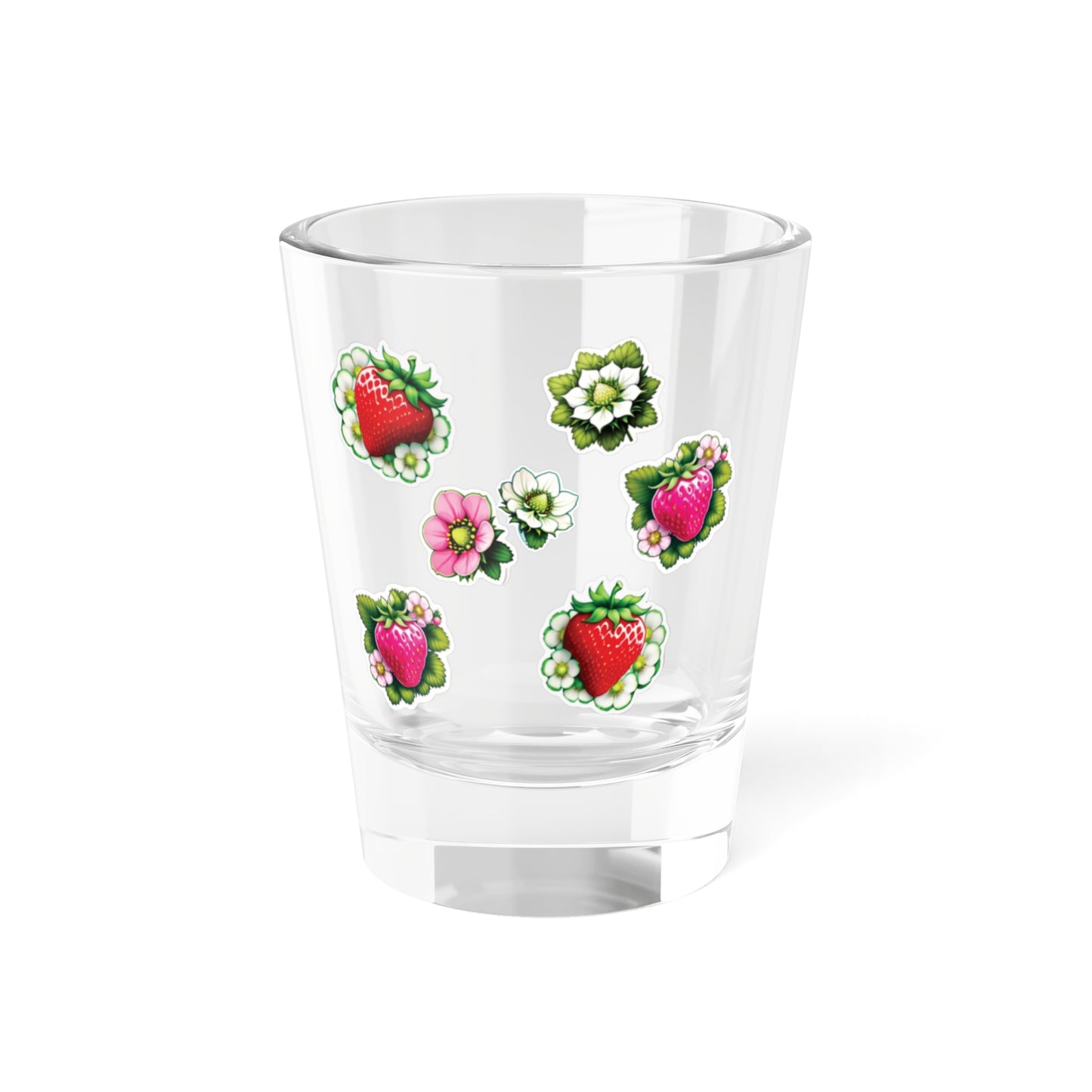 Strawberry Dreams Sticker Design Shot Glass, 1.5oz