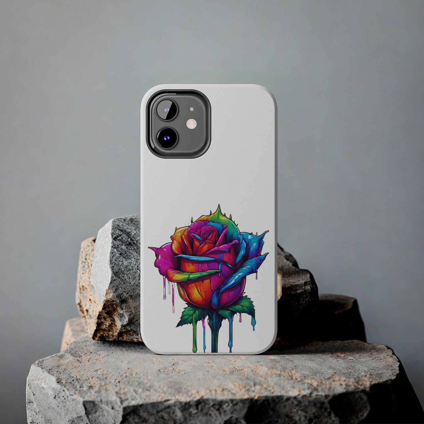 Rose Bleeding Colors On White Tough Phone Cases