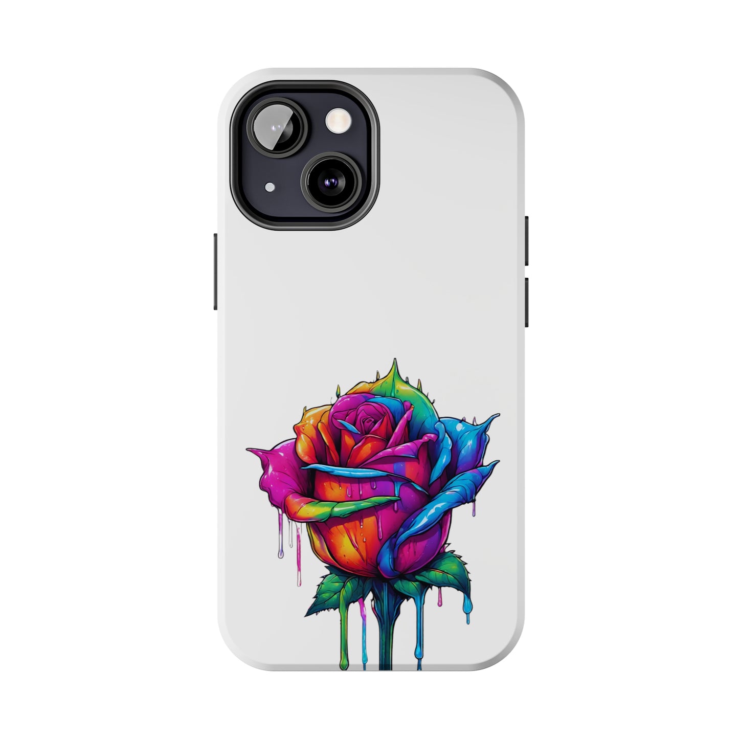 Rose Bleeding Colors On White Tough Phone Cases