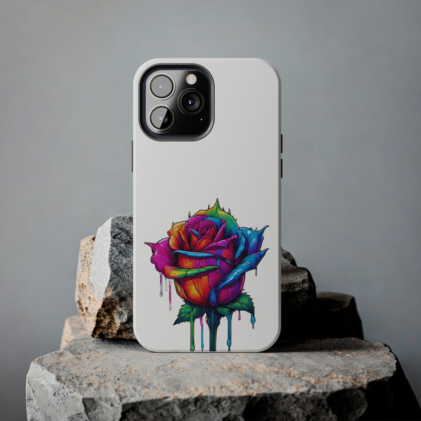 Rose Bleeding Colors On White Tough Phone Cases