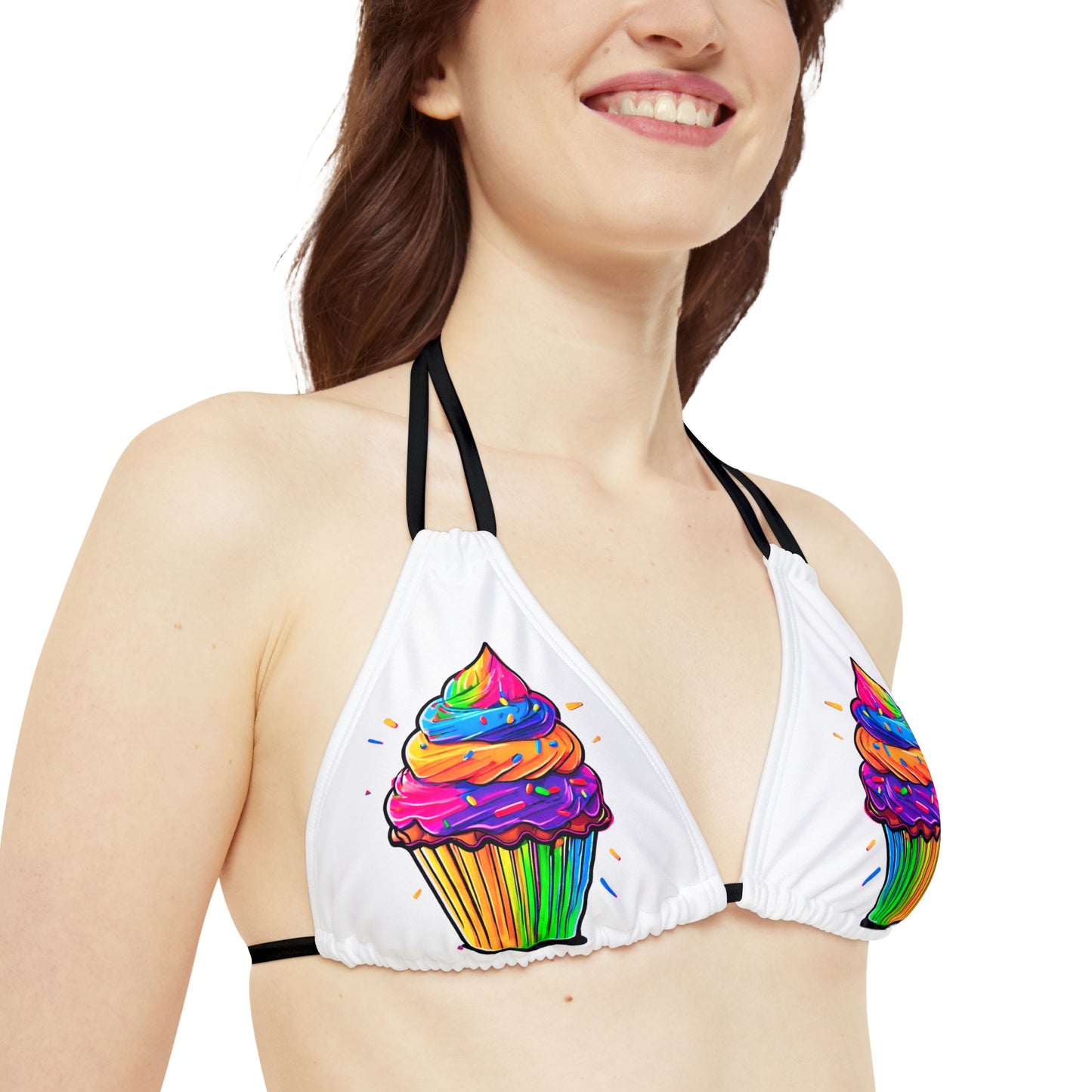 Neon Cupcake Strappy Bikini Set