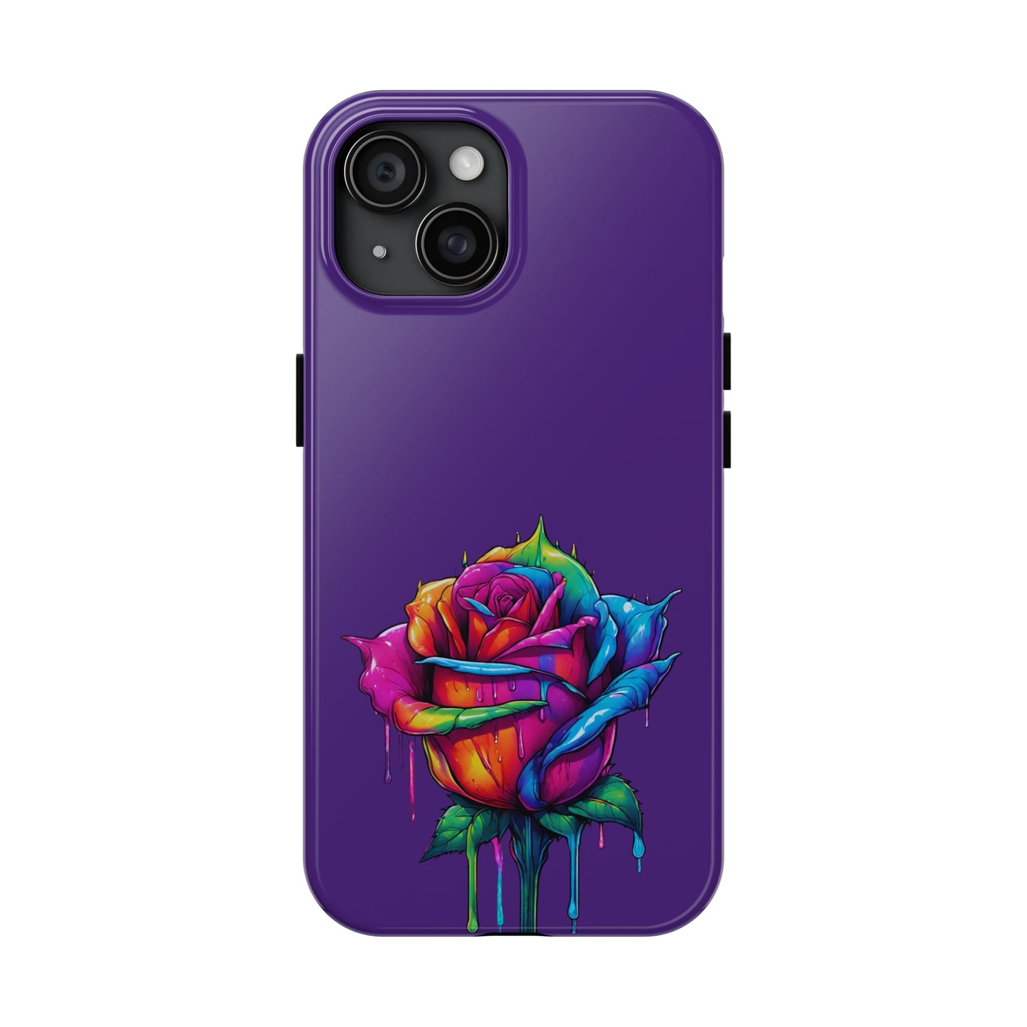 Rose Bleeding Colors on Purple Tough Phone Cases