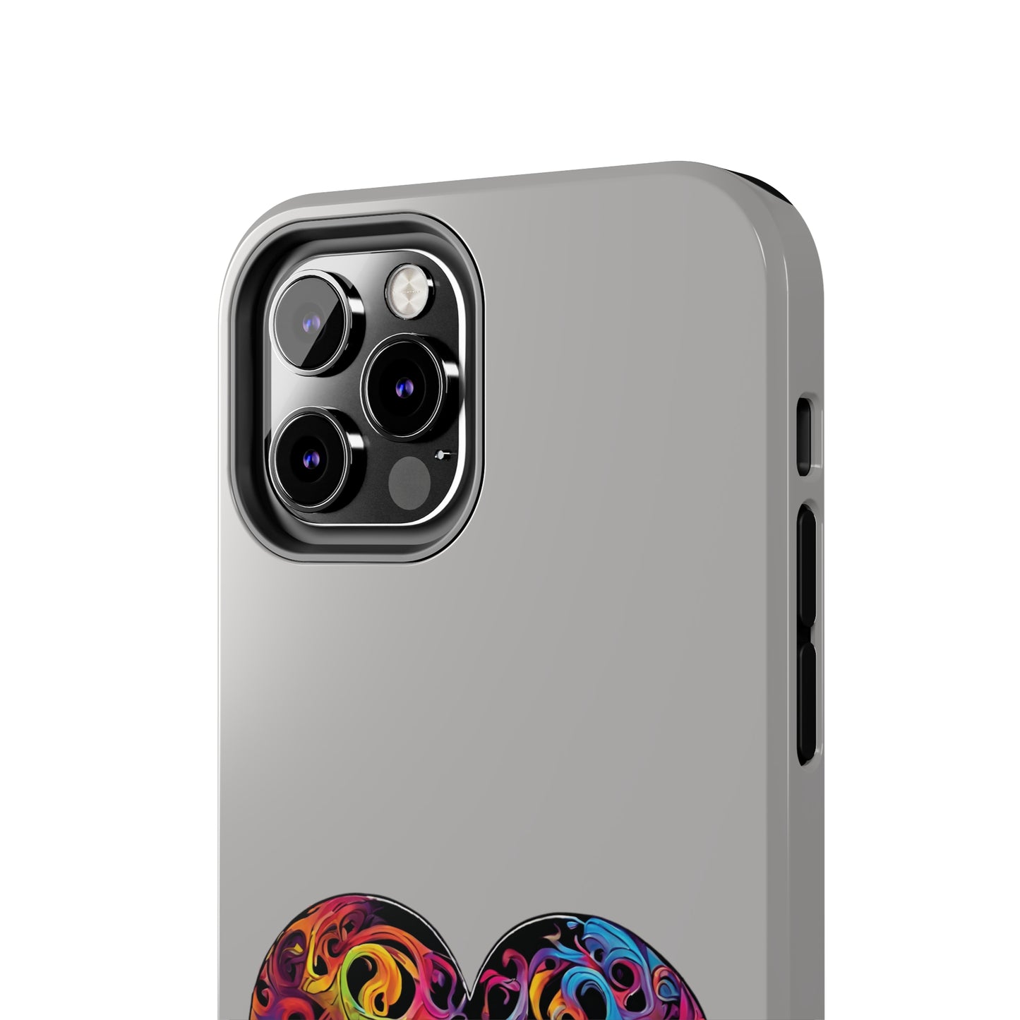 Colorful Heart Skull Tough Phone Cases