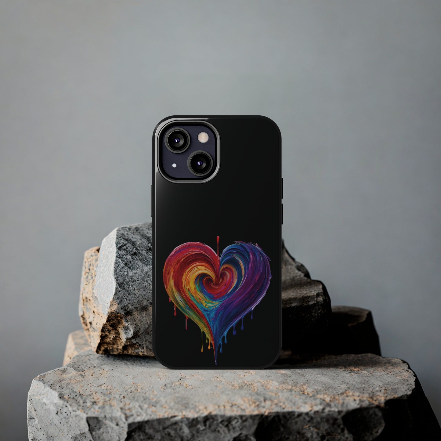 Heart Bleeding Colors Design Tough Phone Cases