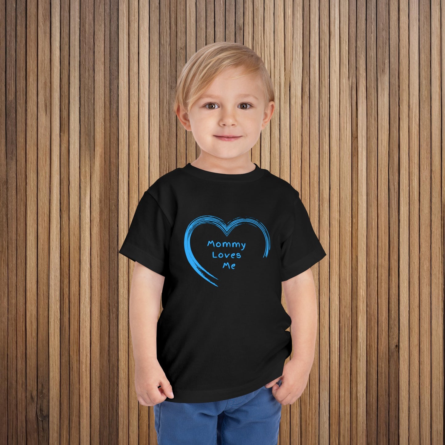 Blue "Mommy Loves Me" Toddler Short Sleeve Tee