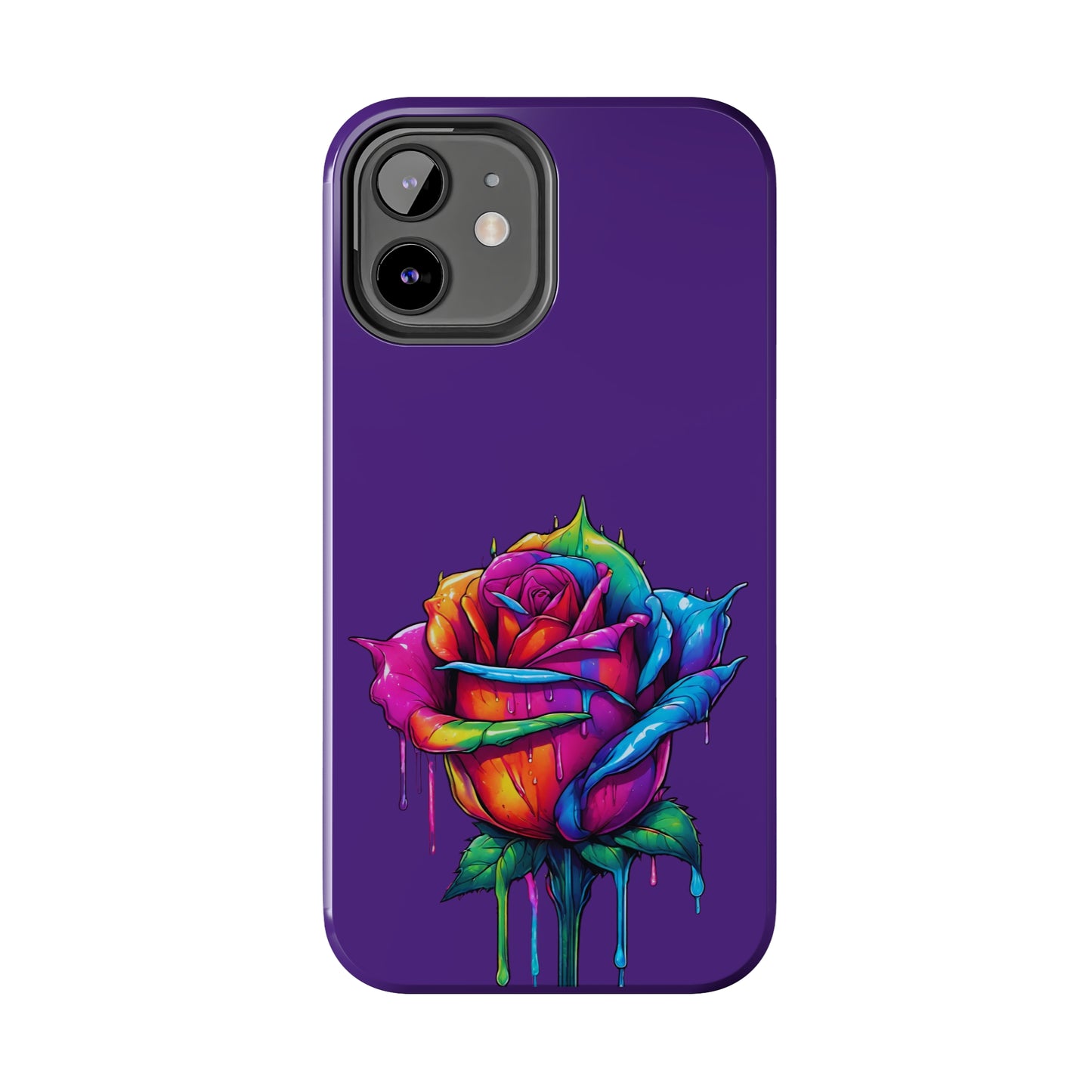 Rose Bleeding Colors on Purple Tough Phone Cases