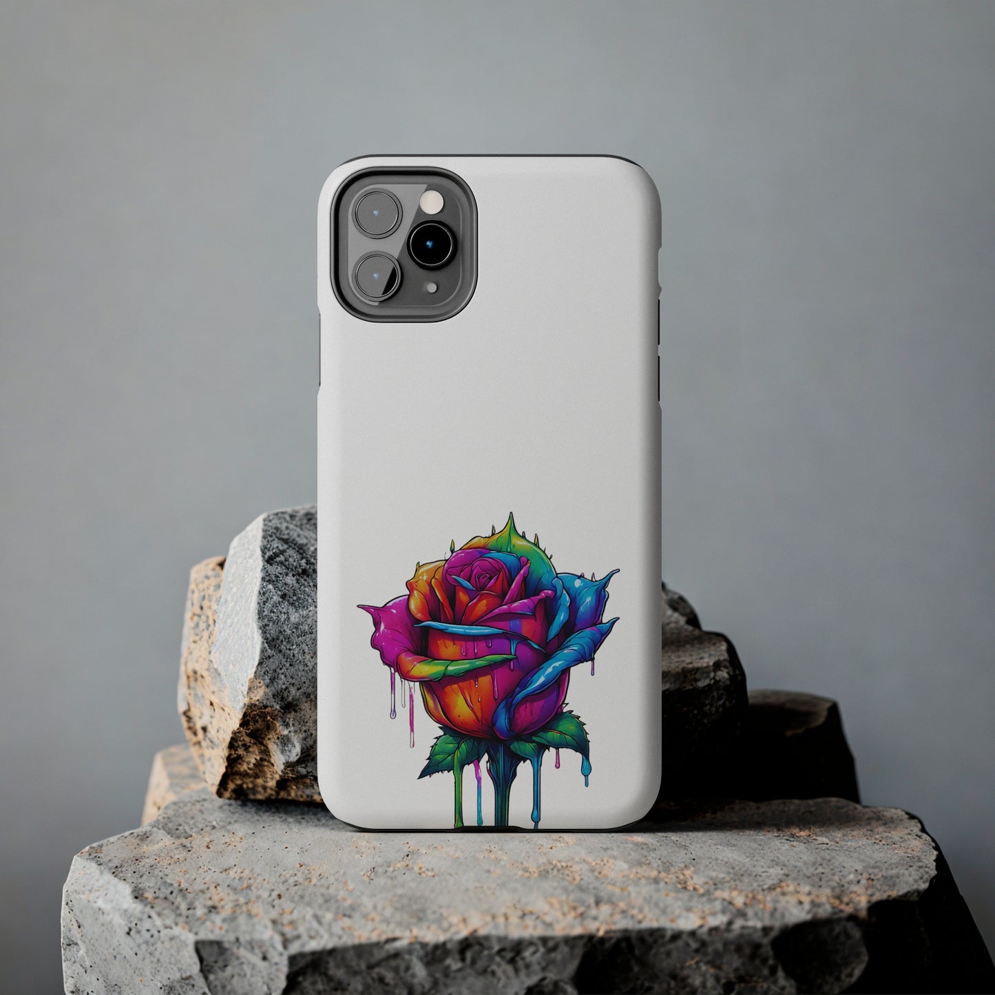 Rose Bleeding Colors On White Tough Phone Cases