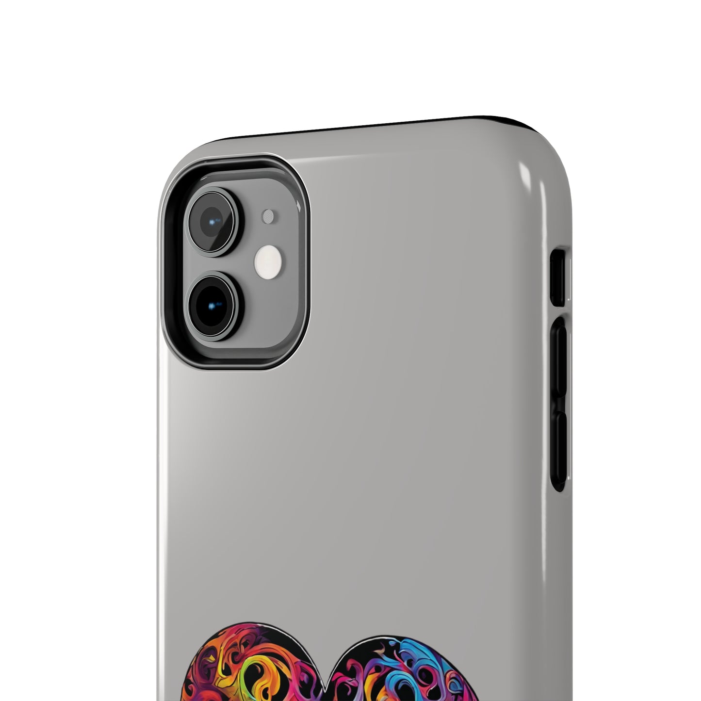 Colorful Heart Skull Tough Phone Cases