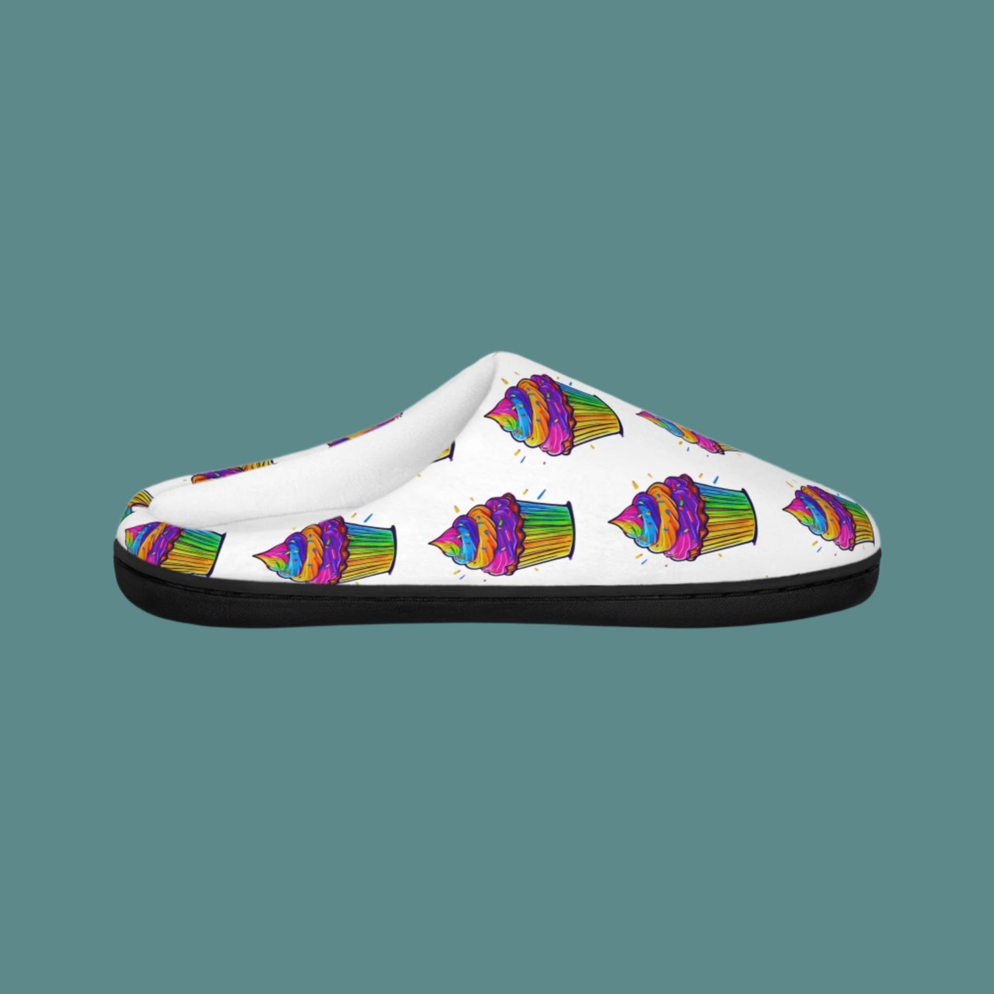 Neon Cupcakes Women's Indoor Slippers in White