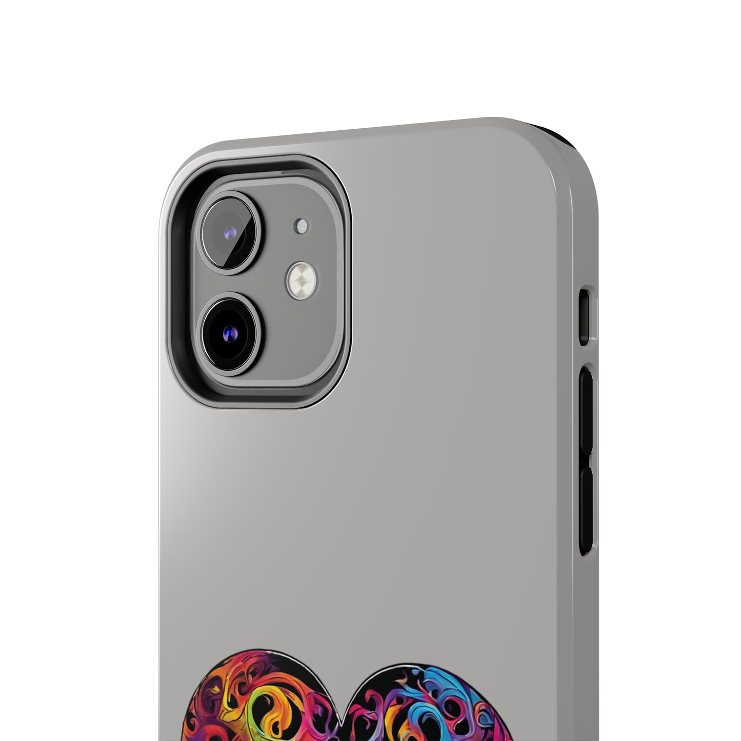 Colorful Heart Skull Tough Phone Cases
