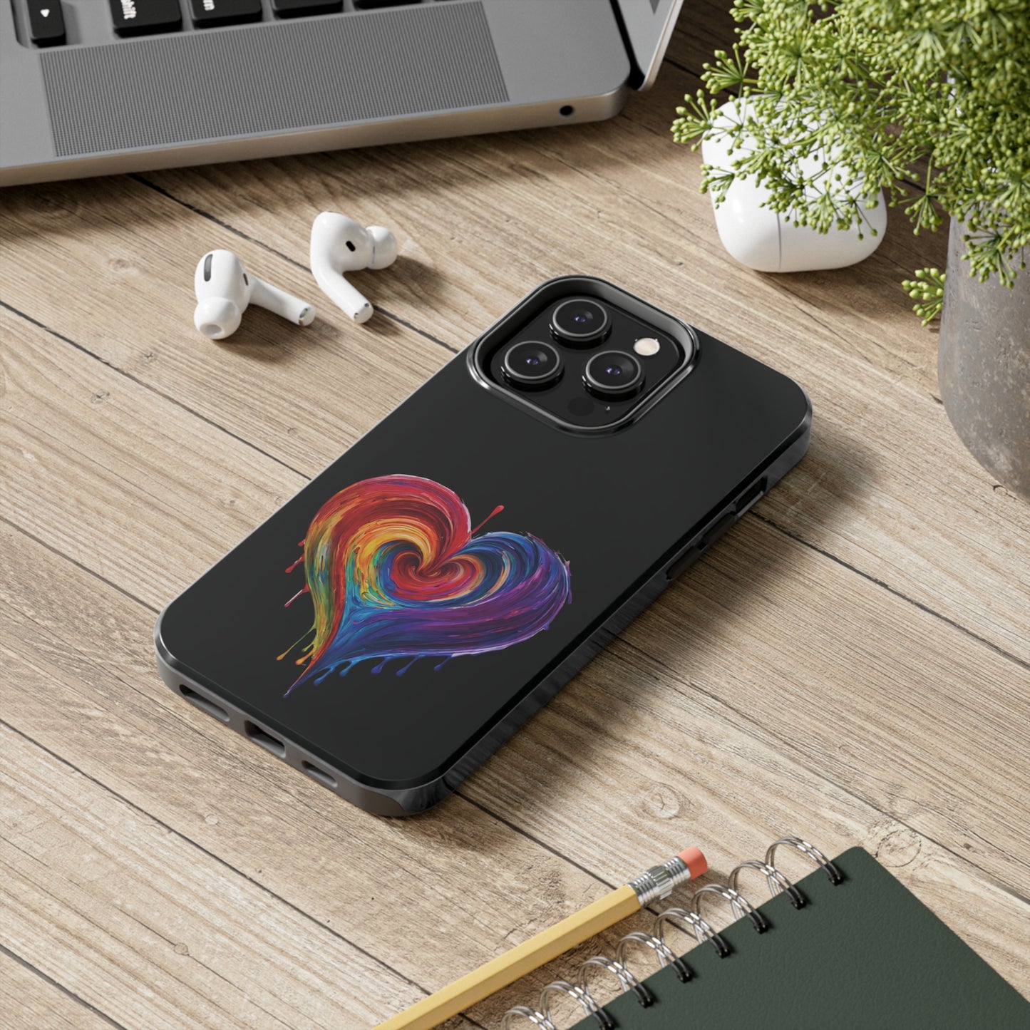 Heart Bleeding Colors Design Tough Phone Cases