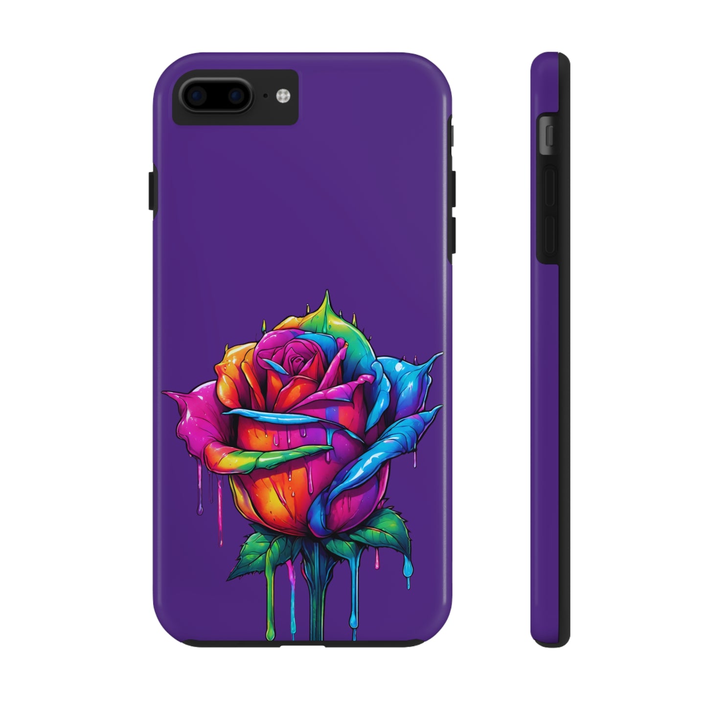 Rose Bleeding Colors on Purple Tough Phone Cases