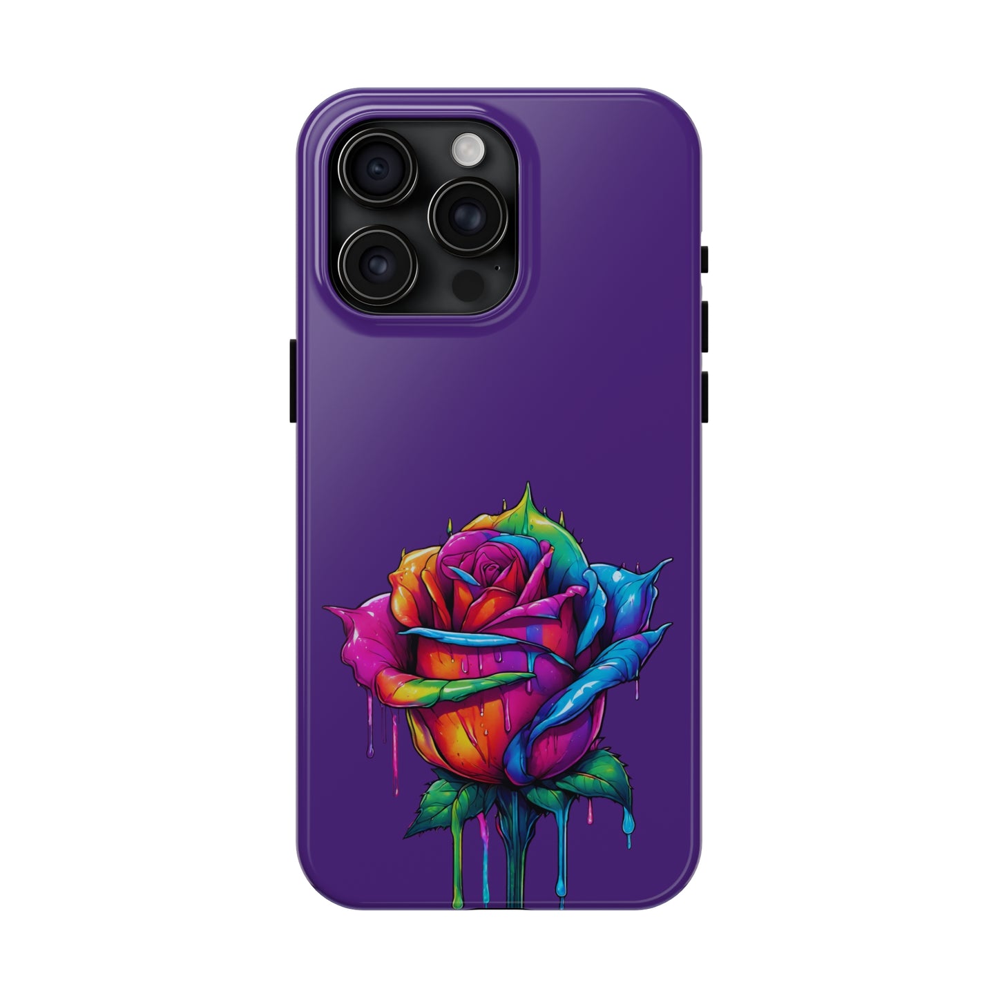 Rose Bleeding Colors on Purple Tough Phone Cases
