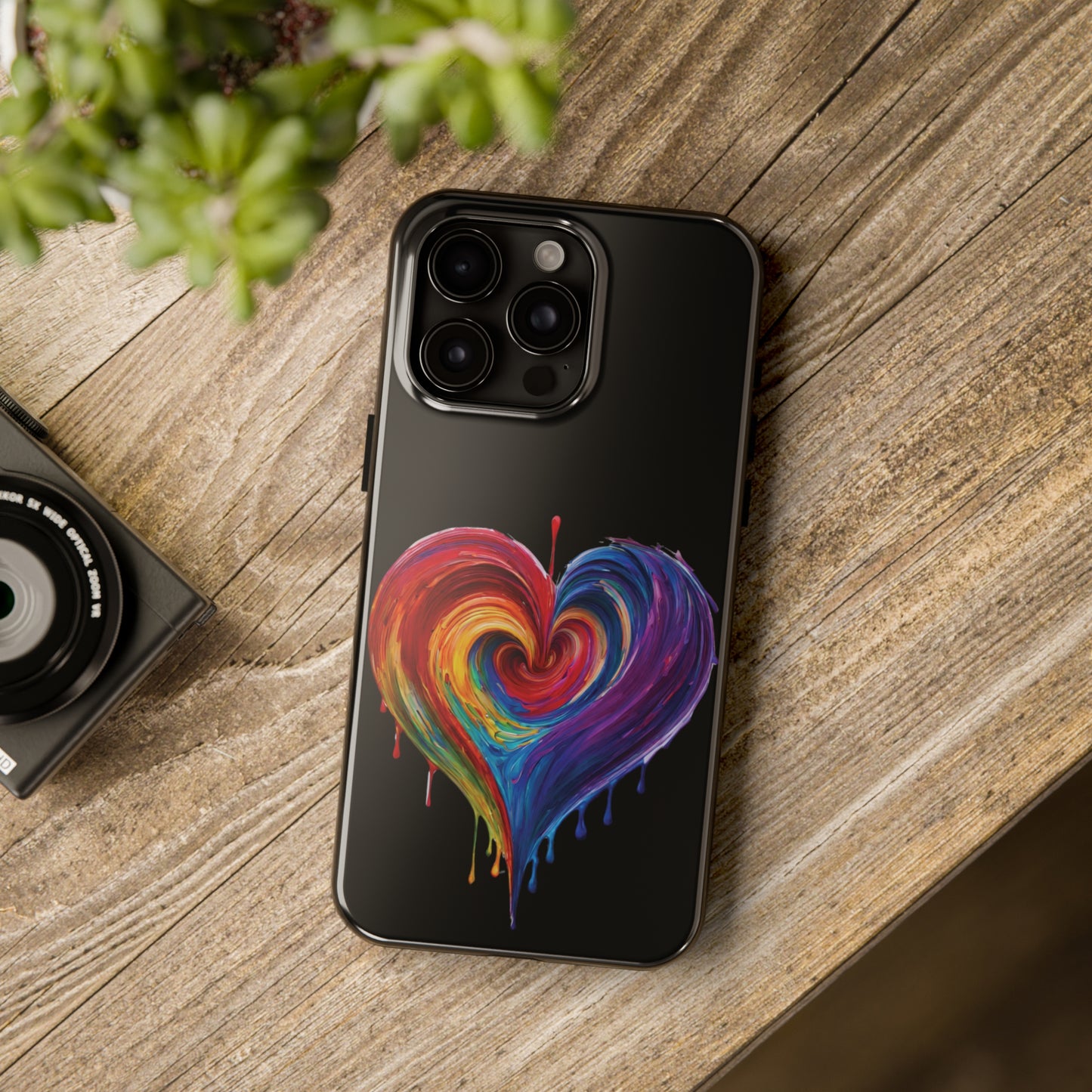 Heart Bleeding Colors Design Tough Phone Cases