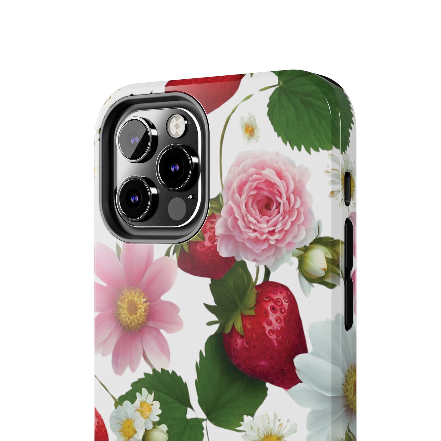 Floral Strawberries Design Tough Phone Cases