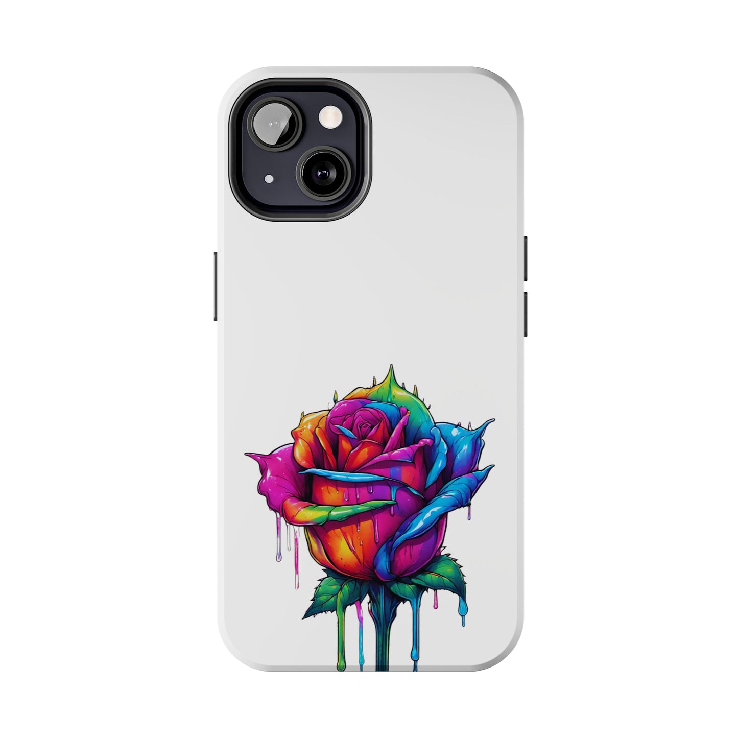 Rose Bleeding Colors On White Tough Phone Cases