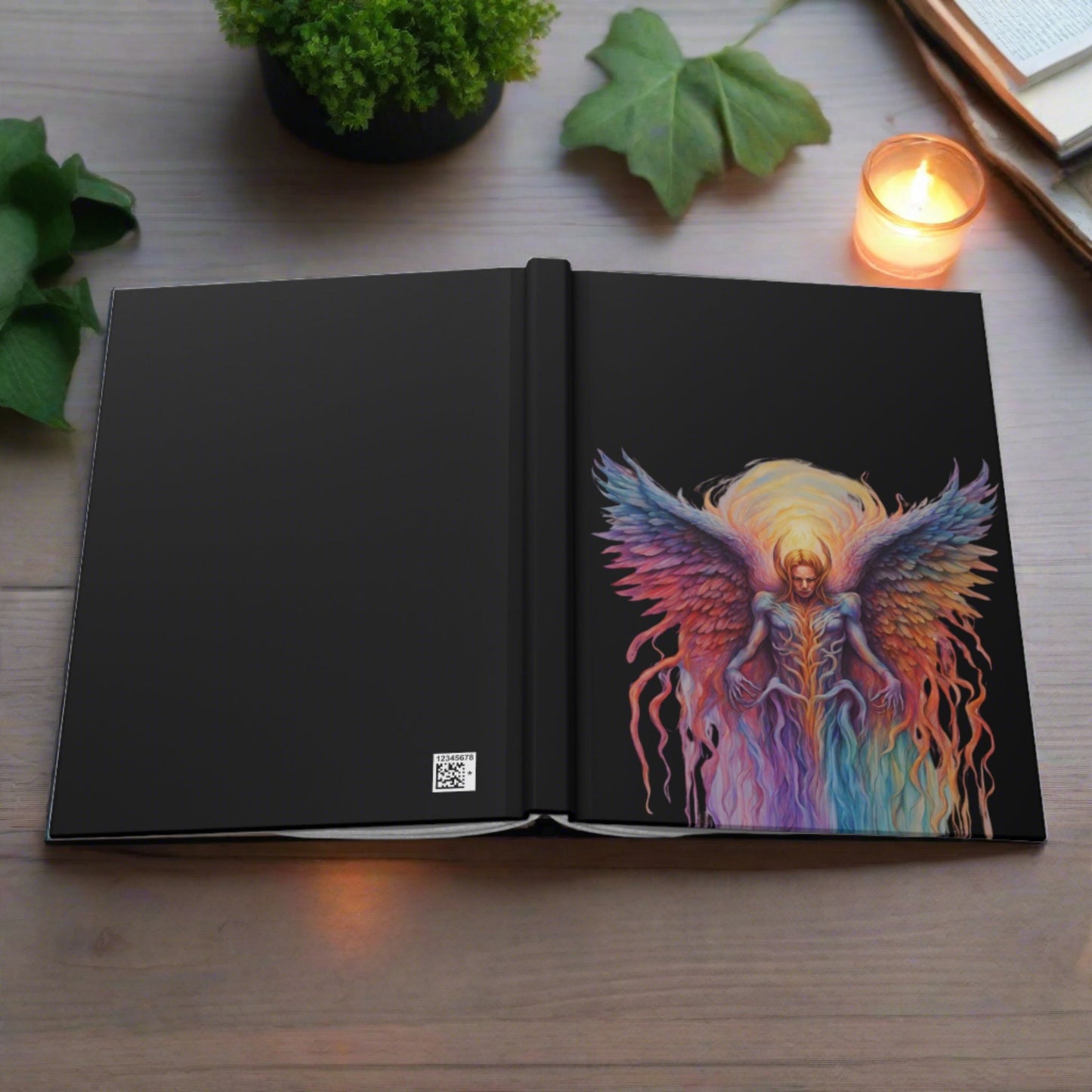 Angel on Black Hardcover Journal Matte