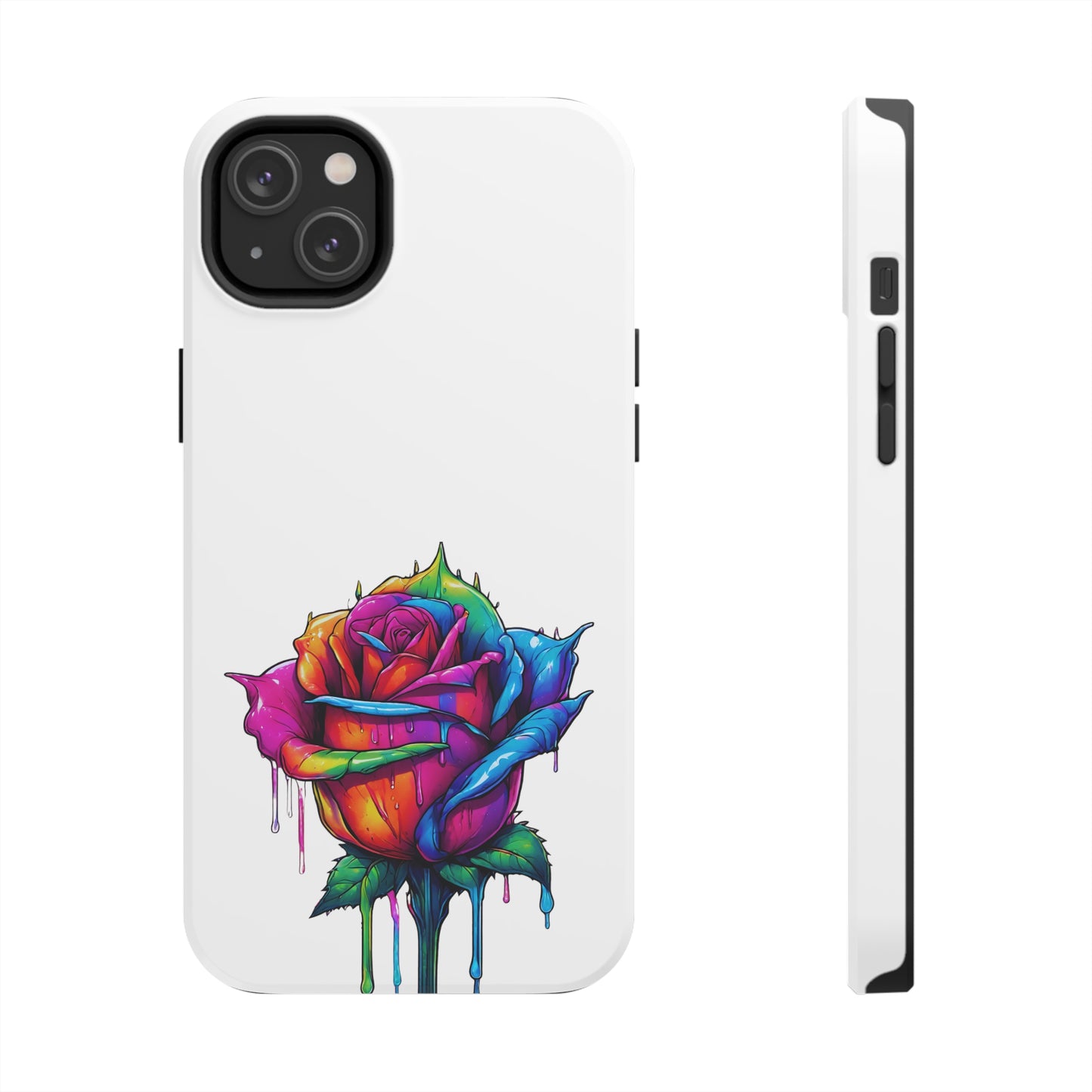 Rose Bleeding Colors On White Tough Phone Cases