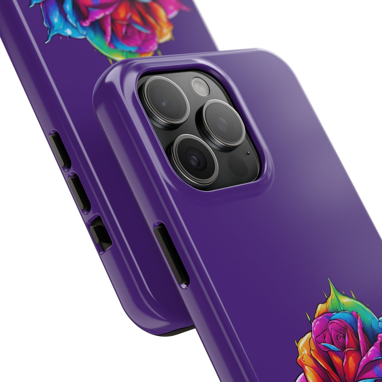 Rose Bleeding Colors on Purple Tough Phone Cases