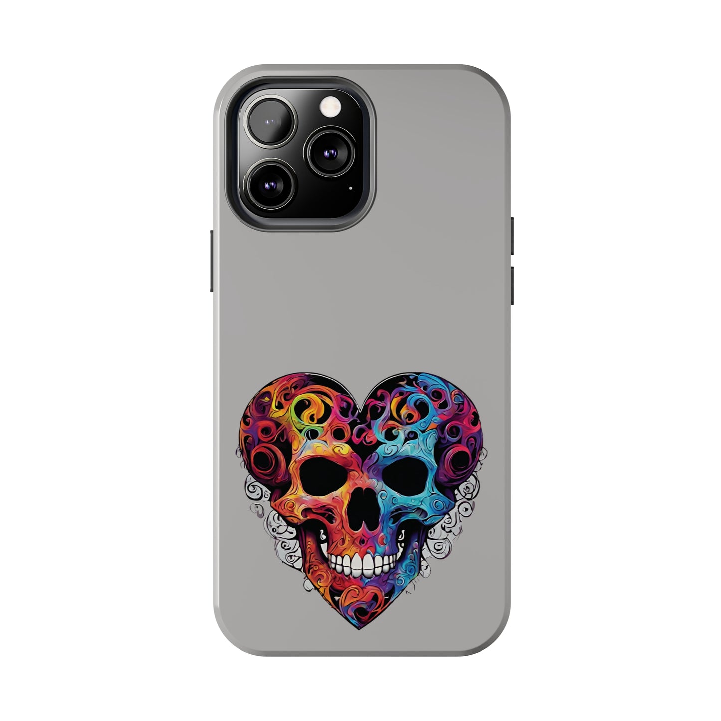 Colorful Heart Skull Tough Phone Cases