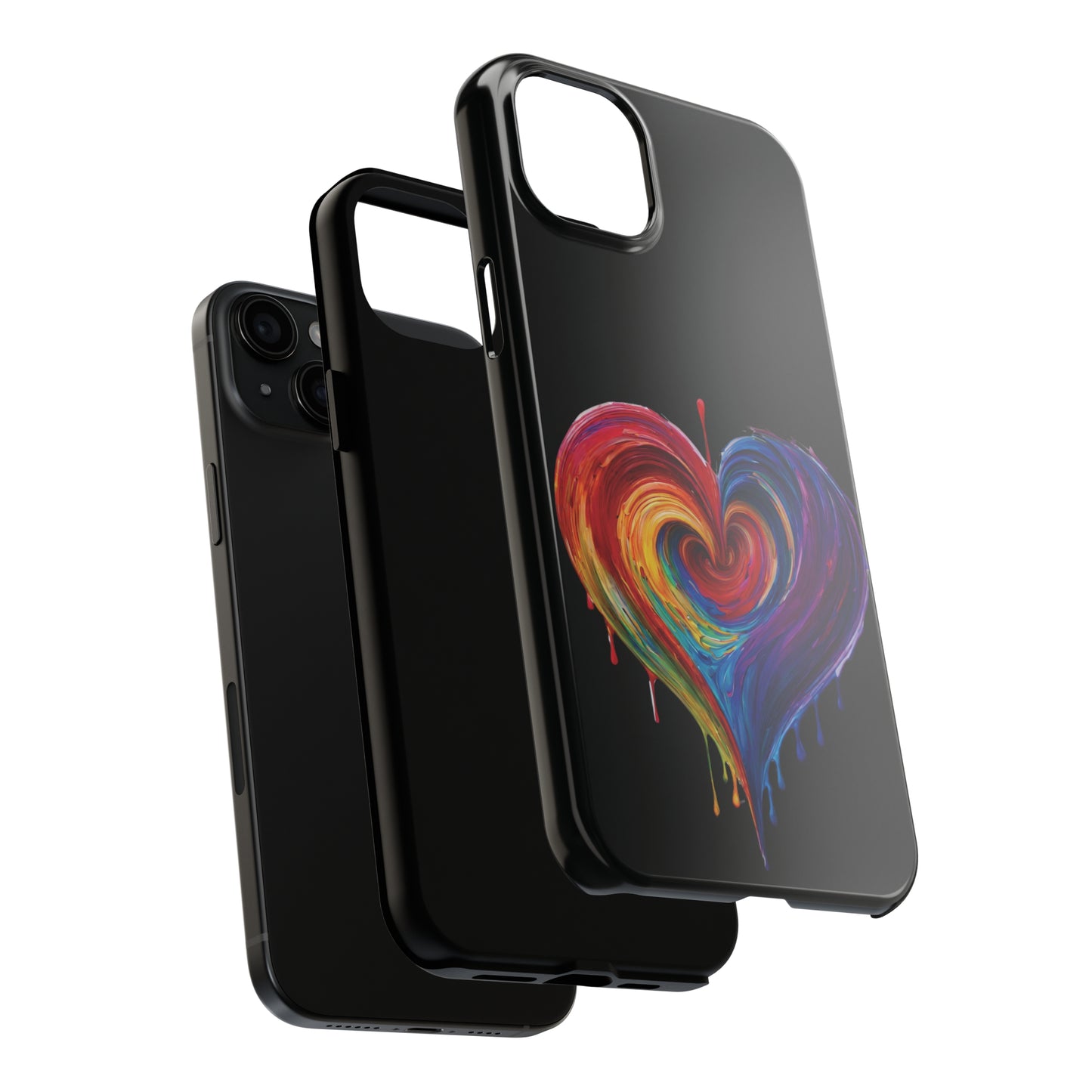 Heart Bleeding Colors Design Tough Phone Cases